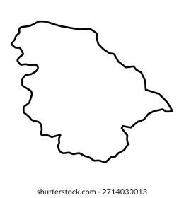 Mapa em branco de Jammu e Caxemira isolado sobre fundo branco. Ilustração vetorial