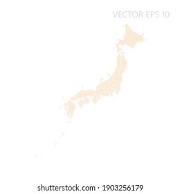 Blank map of Japan High detailed Set Sail Champagne silhouettes. White outline. Vector illustration EPS10.