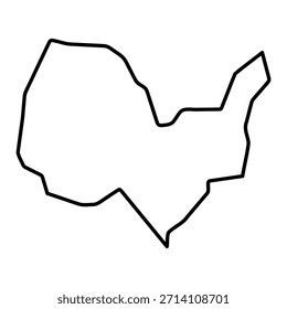 Blank map of Kabul isolated on white background. Vector illustration