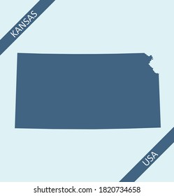 Blank map of Kansas USA