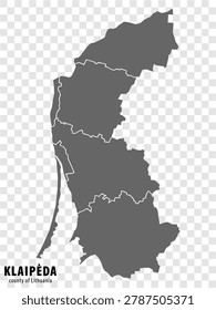Blank map Klaipeda County  of  Lithuania. High quality map Klaipeda County on transparent background for your web site design, logo, app, UI.  Lithuania.  EPS10.