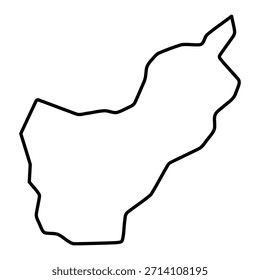 Mapa en blanco de Kunar aislado sobre fondo blanco. Ilustración vectorial