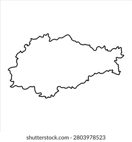 Blank map of Kursk Oblast isolated on white background. Vector illustration