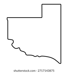 Mapa em branco de La Pampa isolado no fundo branco. Ilustração vetorial