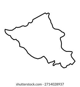 Mapa em branco do Ladaque isolado no fundo branco. Ilustração vetorial