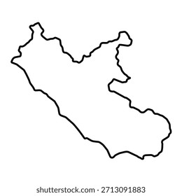Mapa em branco de Lazio isolado no fundo branco. Ilustração vetorial