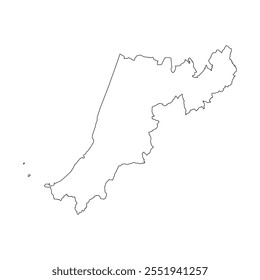 Mapa en blanco de Leiria aislado sobre fondo blanco. Ilustración vectorial