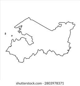 Blank map of Leningrad Oblast isolated on white background. Vector illustration