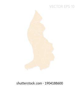 Blank map of Liechtenstein High detailed Set Sail Champagne silhouettes. White outline. Vector illustration EPS10.