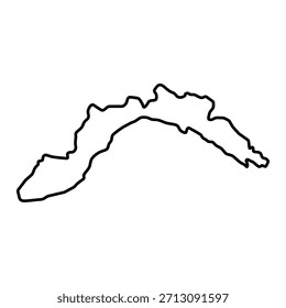 Leere Karte von Ligurien einzeln auf weißem Hintergrund. Vektorgrafik