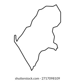 Mapa em branco de Luanda isolado sobre fundo branco. Ilustração vetorial