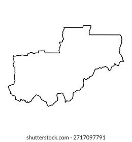Leere Karte von Lunda Norte einzeln auf weißem Hintergrund. Vektorgrafik