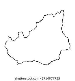 Leere Karte von Lunda Sul einzeln auf weißem Hintergrund. Vektorgrafik
