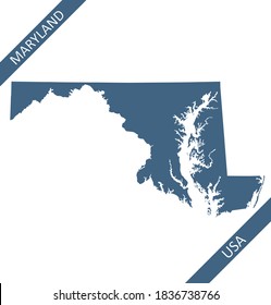 Blank map of Maryland USA