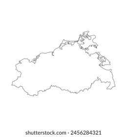 Blank map of Mecklenburg-Vorpommern isolated on white background. Vector illustration