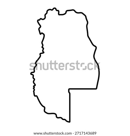 Blank map of Mendoza isolated on white background. Vector illustration