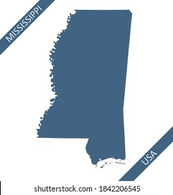 Blank map of Mississippi USA