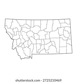 Blank map of Montana isolated on white background. Vector illustration