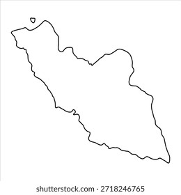 Leere Karte der Wirtschaftsregion Nakhchivan einzeln auf weißem Hintergrund. Vektorgrafik