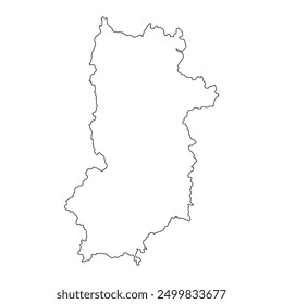 Blank map of Nara prefecture isolated on white background. Vector illustration