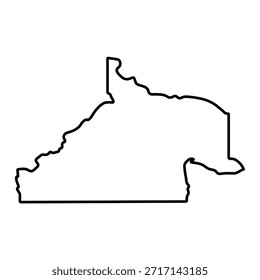 Mapa em branco de Río Negro isolado no fundo branco. Ilustração vetorial