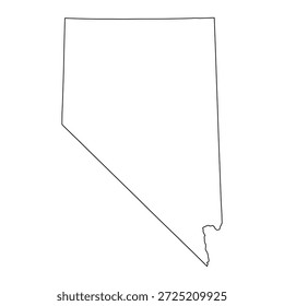 Leere Karte von Nevada einzeln auf weißem Hintergrund. Vektorgrafik