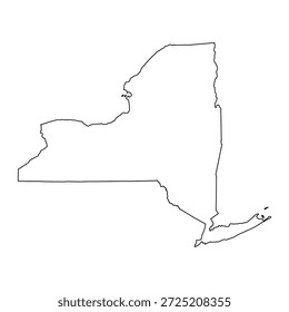 Leere Karte von New York einzeln auf weißem Hintergrund. Vektorgrafik