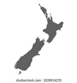 Blank map of New Zealand graphic icon. Map of New Zealand sign isolated on white background. High detail. Vector illustration