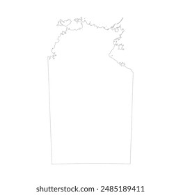 Blank map of Northern Territory. Vector illustration