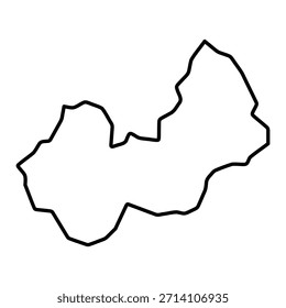 Blank map of Nuristan isolated on white background. Vector illustration