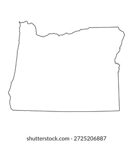 Mapa en blanco de Oregón aislado sobre fondo blanco. Ilustración vectorial