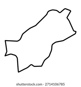 Mapa en blanco de Paktia aislado sobre fondo blanco. Ilustración vectorial