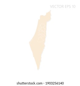 Blank map of Palestine High detailed Set Sail Champagne silhouettes. White outline. Vector illustration EPS10.