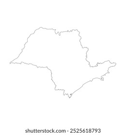 Blank map of the São Paulo state isolated on white background. Vector illustration