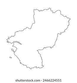 Leere Karte der Provinz Pays de la Loire. Vektorillustration