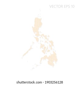 Mapa en blanco de las siluetas del Set Sail Champagne de Filipinas. Esquema blanco. Ilustración del vector EPS10.