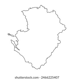 Blank map of Poitou-Charentes province. Vector illustration