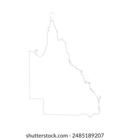 Blank map of Queensland state. Vector illustration