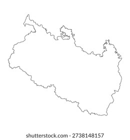 Blank map of Rangpur isolated on white background. Vector illustration