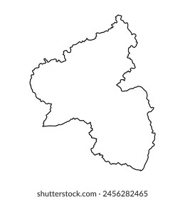 Blank map of Rhineland-Palatinate isolated on white background. Vector illustration