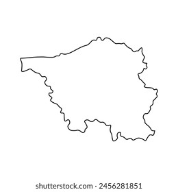 Blank map of Saarland isolated on white background. Vector illustration