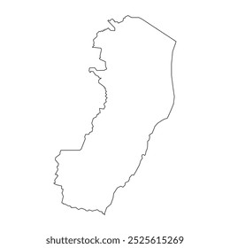 Mapa en blanco del estado de Espírito Santo aislado sobre fondo blanco. Ilustración vectorial