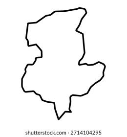 Mapa en blanco de Sar-e Pol aislado sobre fondo blanco. Ilustración vectorial