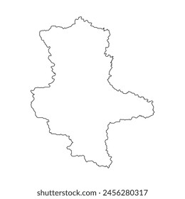 Blank map of Saxony-Anhalt isolated on white background. Vector illustration