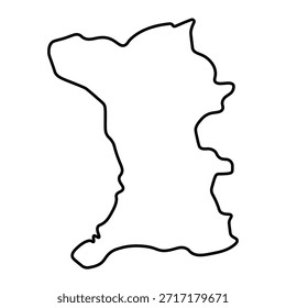Blank map of Shirak isolated on white background. Vector illustration
