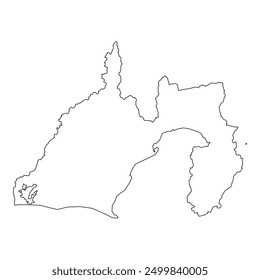 Blank map of Shizuoka prefecture isolated on white background. Vector illustration