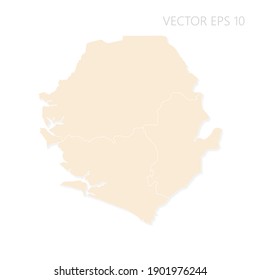 Blank map of Sierra Leone High detailed Set Sail Champagne silhouettes. White outline. Vector illustration EPS10.