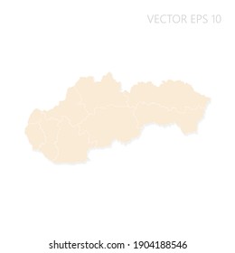 Mapa en blanco de las siluetas eslovacas de champán Set. Esquema blanco. Ilustración del vector EPS10.