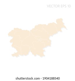 Blank map of Slovenia High detailed Set Sail Champagne silhouettes. White outline. Vector illustration EPS10.