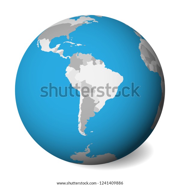 Blank Map South America 3d Earth Stock Vector Royalty Free